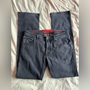 Jacob Cohen Grey Straight Leg Denim Jeans Premium Cotton Tailored Size 33